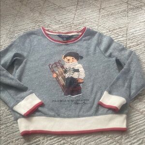 Ralph Lauren Gray Sweatshirt with Bear Graphic M